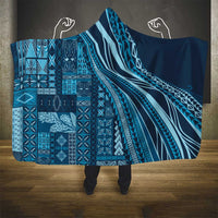 Pasifika Women's Day - Samoa Siapo Malu Tattoo Inspired Hooded Blanket Navy Blue