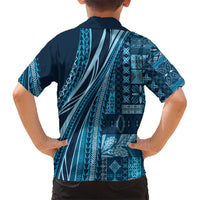 Pasifika Women's Day - Samoa Siapo Malu Tattoo Inspired Kid Hawaiian Shirt Navy Blue