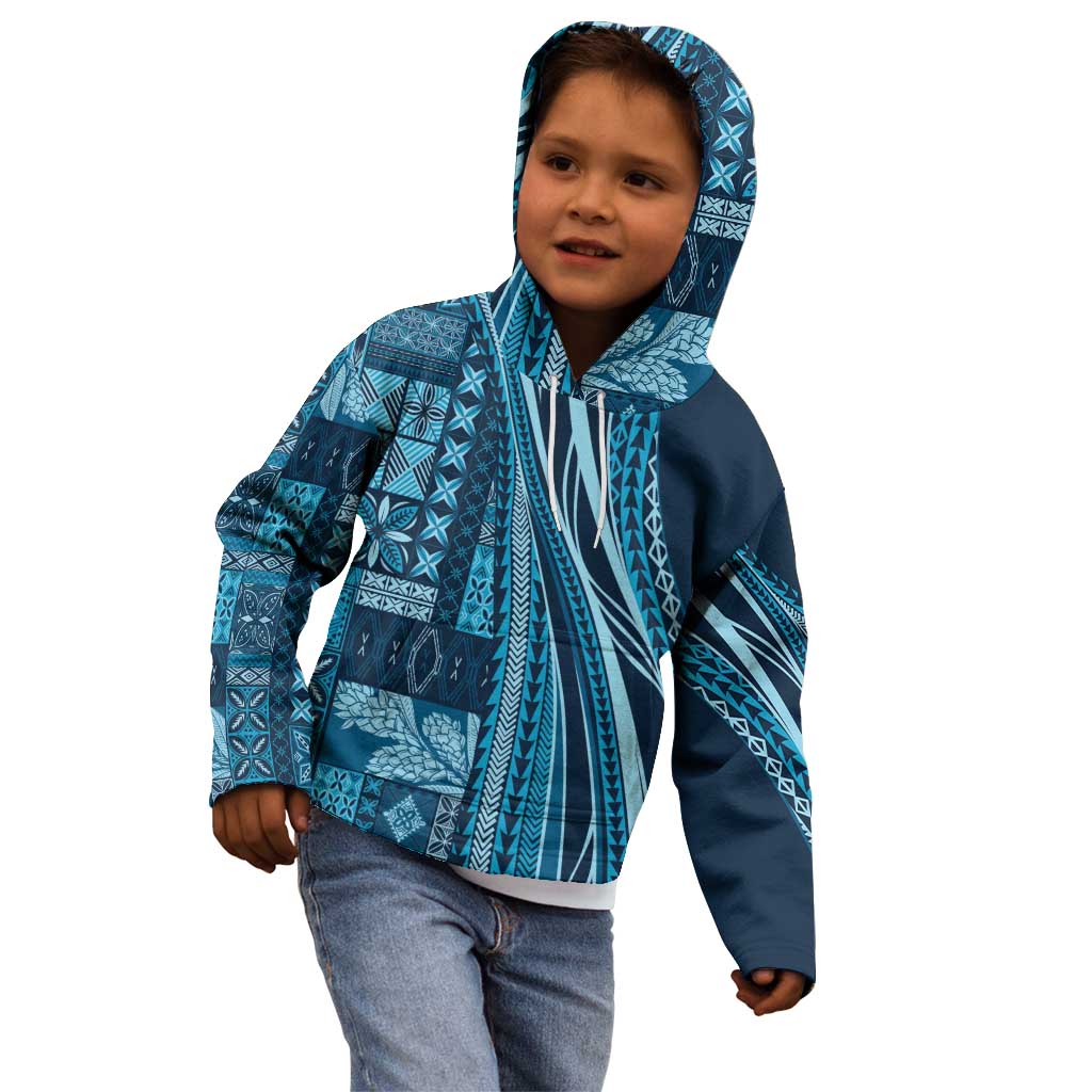 Pasifika Women's Day - Samoa Siapo Malu Tattoo Inspired Kid Hoodie Navy Blue