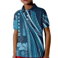 Pasifika Women's Day - Samoa Siapo Malu Tattoo Inspired Kid Polo Shirt Navy Blue LT7 Kid Navy Blue - Polynesian Pride