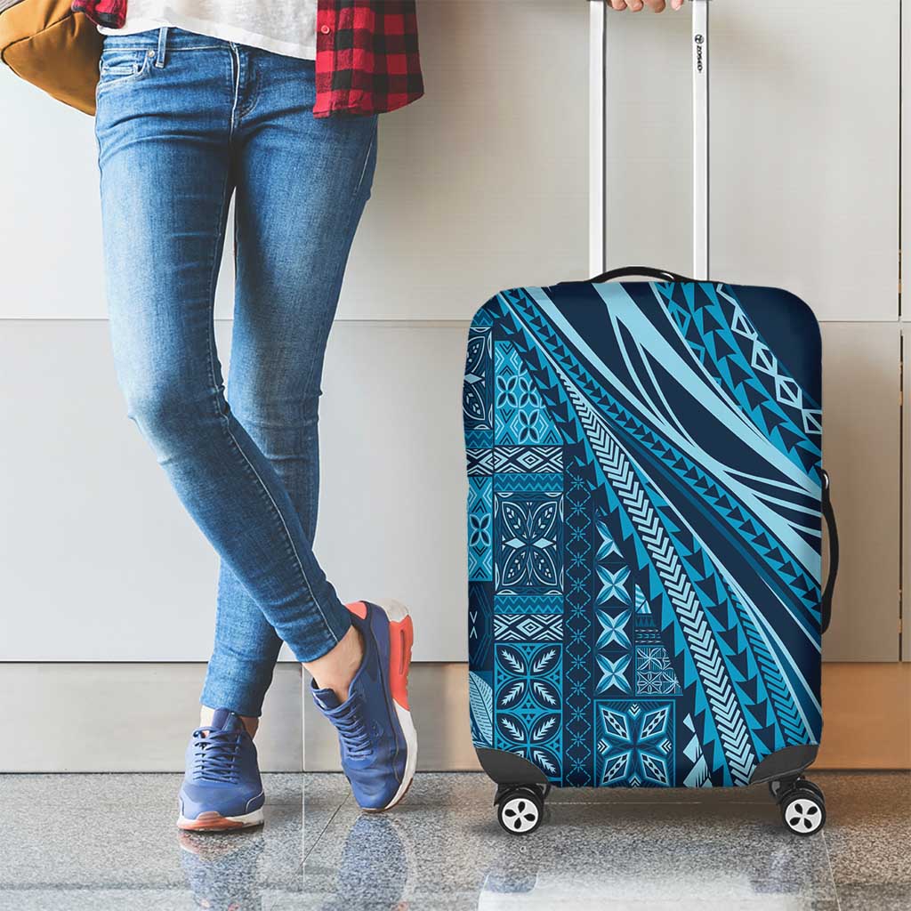 Pasifika Women's Day - Samoa Siapo Malu Tattoo Inspired Luggage Cover Navy Blue