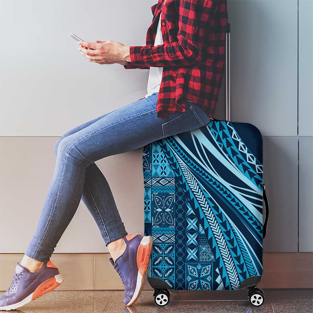 Pasifika Women's Day - Samoa Siapo Malu Tattoo Inspired Luggage Cover Navy Blue