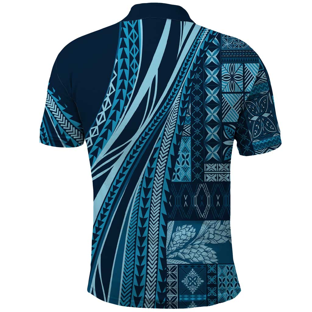 Pasifika Women's Day - Samoa Siapo Malu Tattoo Inspired Polo Shirt Navy Blue