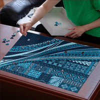 Pasifika Women's Day - Samoa Siapo Malu Tattoo Inspired Puzzle Navy Blue