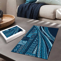 Pasifika Women's Day - Samoa Siapo Malu Tattoo Inspired Puzzle Navy Blue