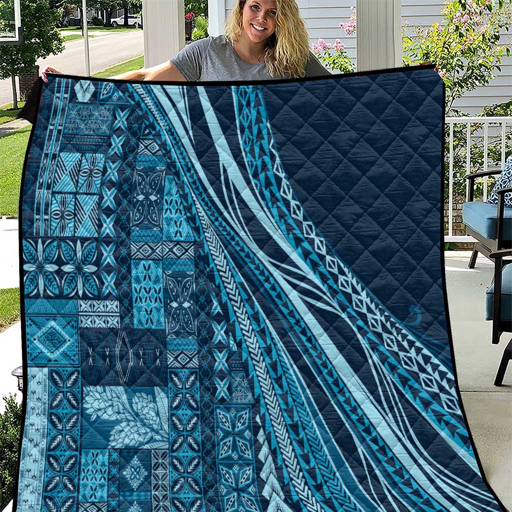 Pasifika Women's Day - Samoa Siapo Malu Tattoo Inspired Quilt Navy Blue