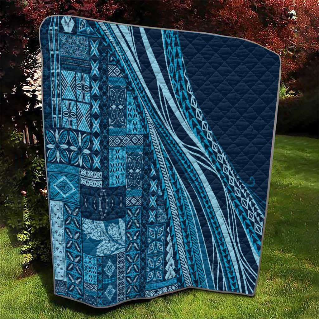 Pasifika Women's Day - Samoa Siapo Malu Tattoo Inspired Quilt Navy Blue