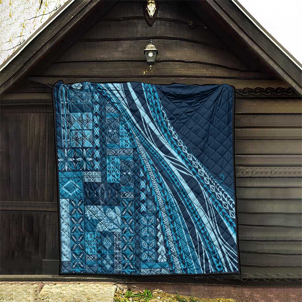 Pasifika Women's Day - Samoa Siapo Malu Tattoo Inspired Quilt Navy Blue