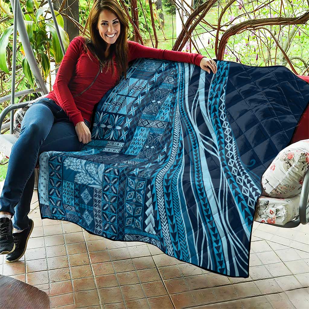 Pasifika Women's Day - Samoa Siapo Malu Tattoo Inspired Quilt Navy Blue