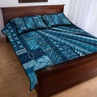 Pasifika Women's Day - Samoa Siapo Malu Tattoo Inspired Quilt Bed Set Navy Blue