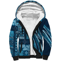 Pasifika Women's Day - Samoa Siapo Malu Tattoo Inspired Sherpa Hoodie Navy Blue