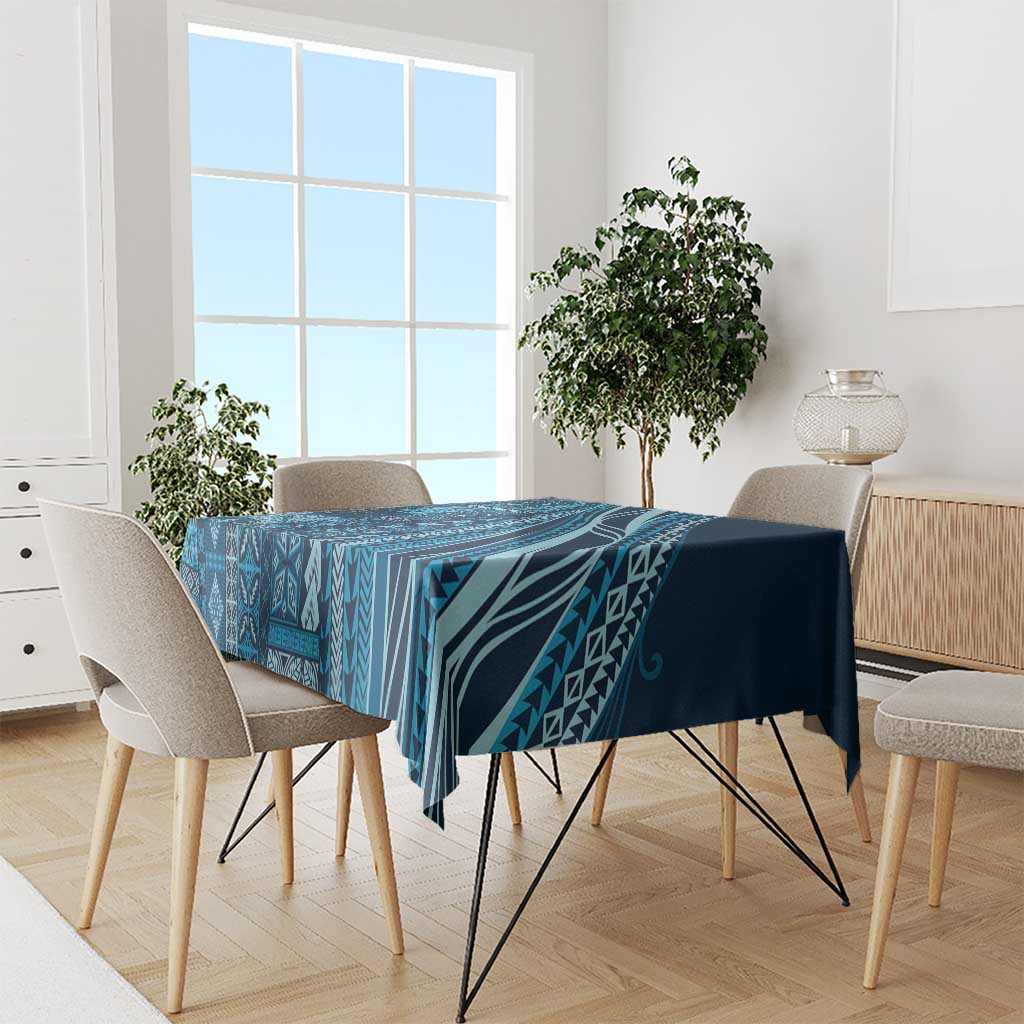 Pasifika Women's Day - Samoa Siapo Malu Tattoo Inspired Tablecloth Navy Blue LT7 - Polynesian Pride
