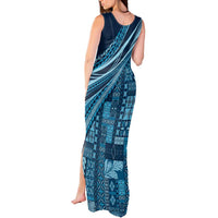 Pasifika Women's Day - Samoa Siapo Malu Tattoo Inspired Tank Maxi Dress Navy Blue LT7 - Polynesian Pride