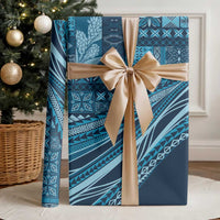 Pasifika Women's Day - Samoa Siapo Malu Tattoo Inspired Wrapping Paper Navy Blue