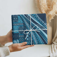 Pasifika Women's Day - Samoa Siapo Malu Tattoo Inspired Wrapping Paper Navy Blue