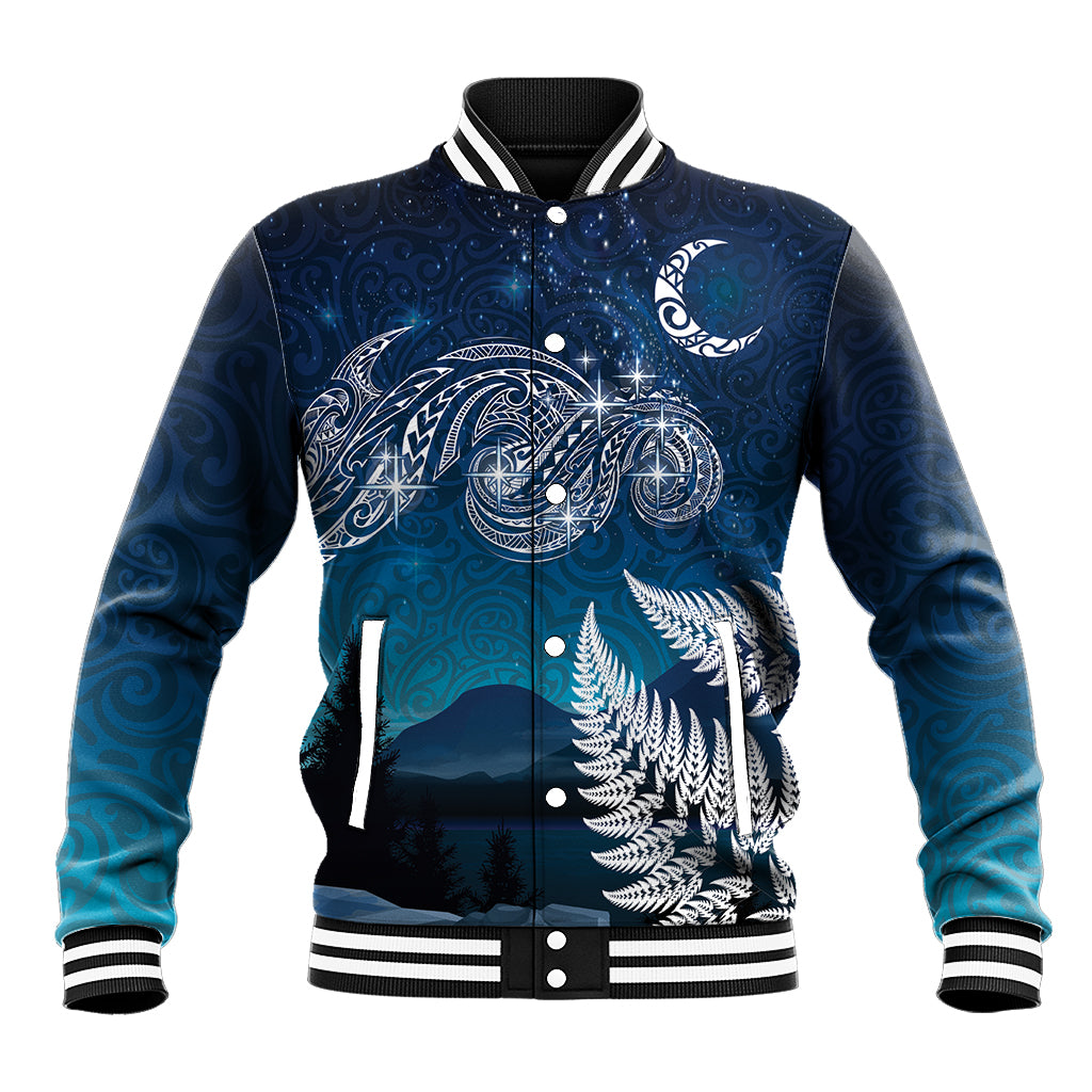 New Zealand Matariki Baseball Jacket Starry Night Style LT7 Unisex Navy - Polynesian Pride
