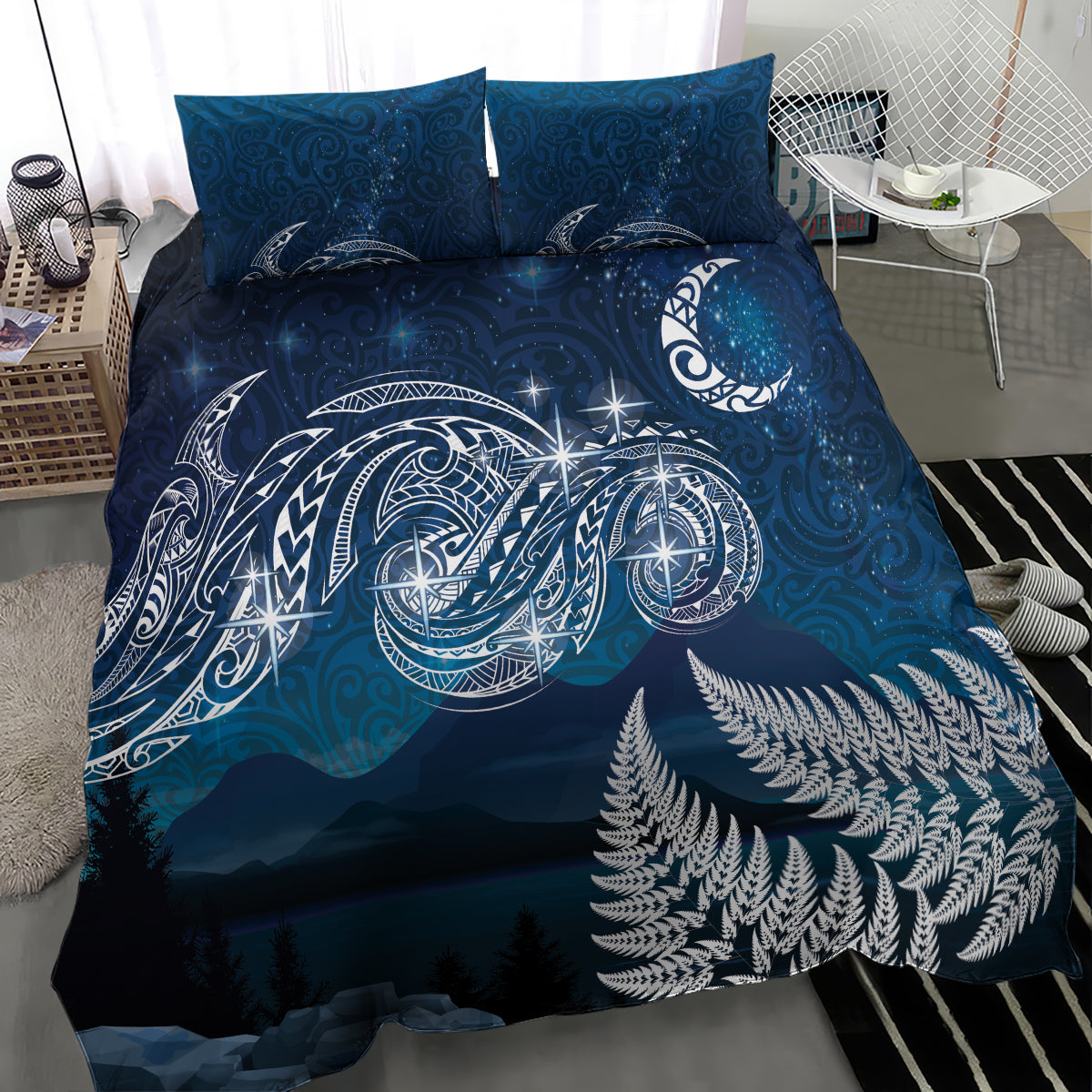New Zealand Matariki Bedding Set Starry Night Style LT7 - Polynesian Pride