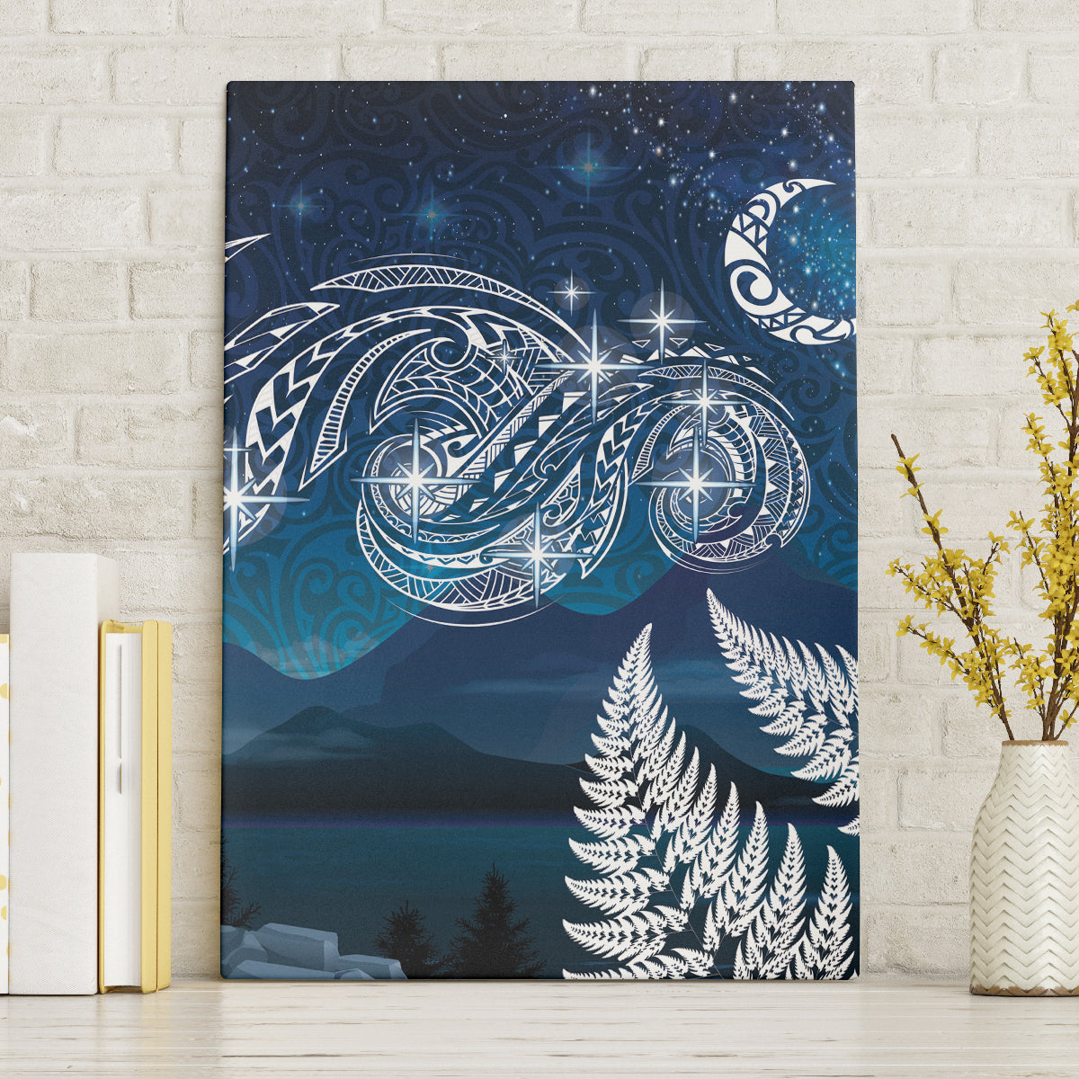 New Zealand Matariki Canvas Wall Art Starry Night Style LT7 Without Frame Navy - Polynesian Pride