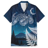 New Zealand Matariki Family Matching Short Sleeve Bodycon Dress and Hawaiian Shirt Starry Night Style LT7 Dad's Shirt - Short Sleeve Navy - Polynesian Pride