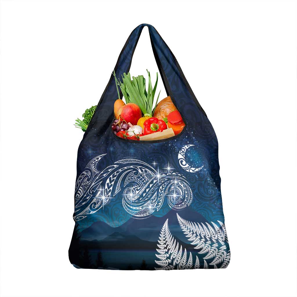 New Zealand Matariki Grocery Bag Starry Night Style LT7 1-pack One Size Navy - Polynesian Pride