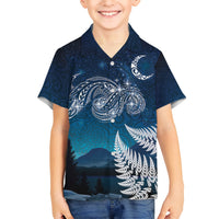 New Zealand Matariki Kid Hawaiian Shirt Starry Night Style LT7 Kid Navy - Polynesian Pride