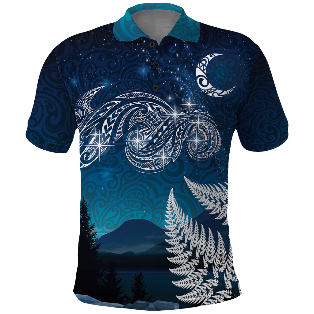 New Zealand Matariki Polo Shirt Starry Night Style LT7 Navy - Polynesian Pride