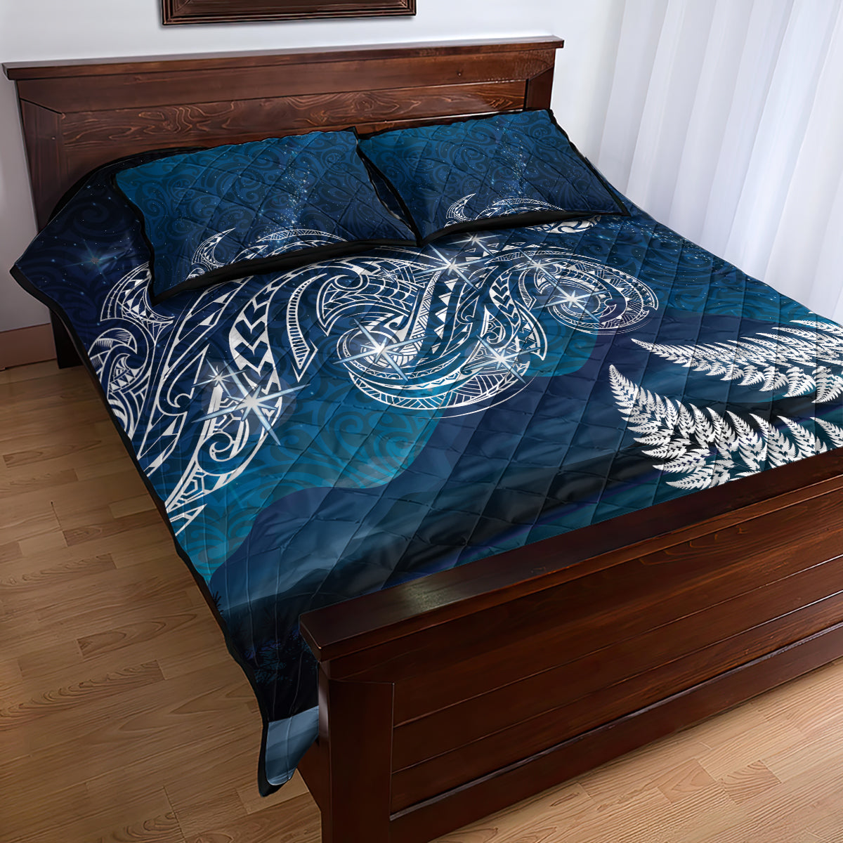 New Zealand Matariki Quilt Bed Set Starry Night Style LT7 - Polynesian Pride
