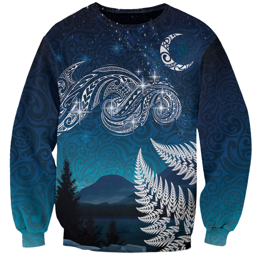 New Zealand Matariki Sweatshirt Starry Night Style LT7 Unisex Navy - Polynesian Pride