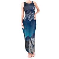 New Zealand Matariki Tank Maxi Dress Starry Night Style LT7 Women Navy - Polynesian Pride