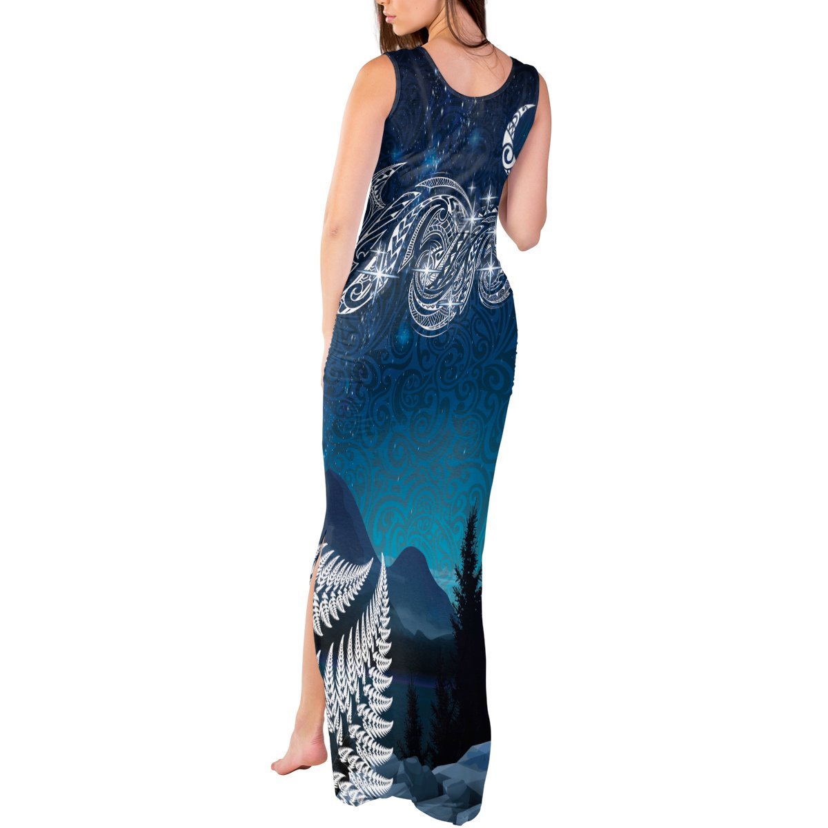 New Zealand Matariki Tank Maxi Dress Starry Night Style LT7 - Polynesian Pride