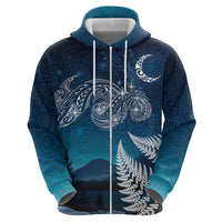 New Zealand Matariki Zip Hoodie Starry Night Style