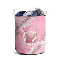 Hawaii Maui Island Flowers Lei Laundry Basket Lokelani Rose Pink