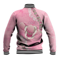Hawaii Maui Island Flowers Lei Baseball Jacket Lokelani Rose Pink LT7 - Polynesian Pride