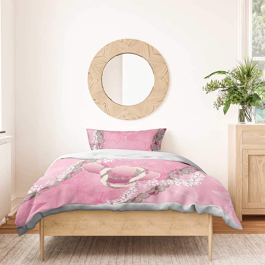 Hawaii Maui Island Flowers Lei Bedding Set Lokelani Rose Pink