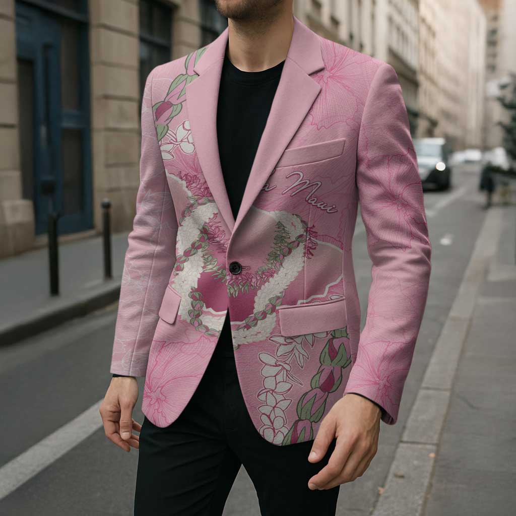 Hawaii Maui Island Flowers Lei Blazer Lokelani Rose Pink