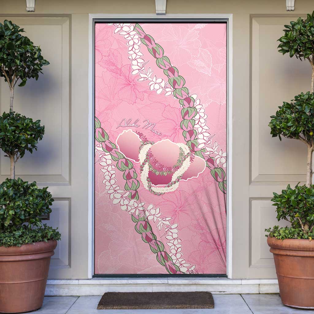 Hawaii Maui Island Flowers Lei Door Cover Lokelani Rose Pink LT7 Pink - Polynesian Pride