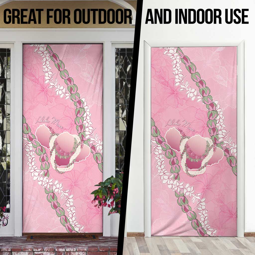 Hawaii Maui Island Flowers Lei Door Cover Lokelani Rose Pink LT7 - Polynesian Pride