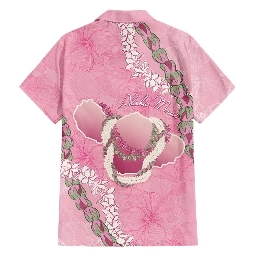Hawaii Maui Island Flowers Lei Family Matching Summer Maxi Dress and Hawaiian Shirt Lokelani Rose Pink LT7 - Polynesian Pride