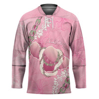 Hawaii Maui Island Flowers Lei Hockey Jersey Lokelani Rose Pink LT7 Unisex Pink - Polynesian Pride