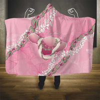 Hawaii Maui Island Flowers Lei Hooded Blanket Lokelani Rose Pink
