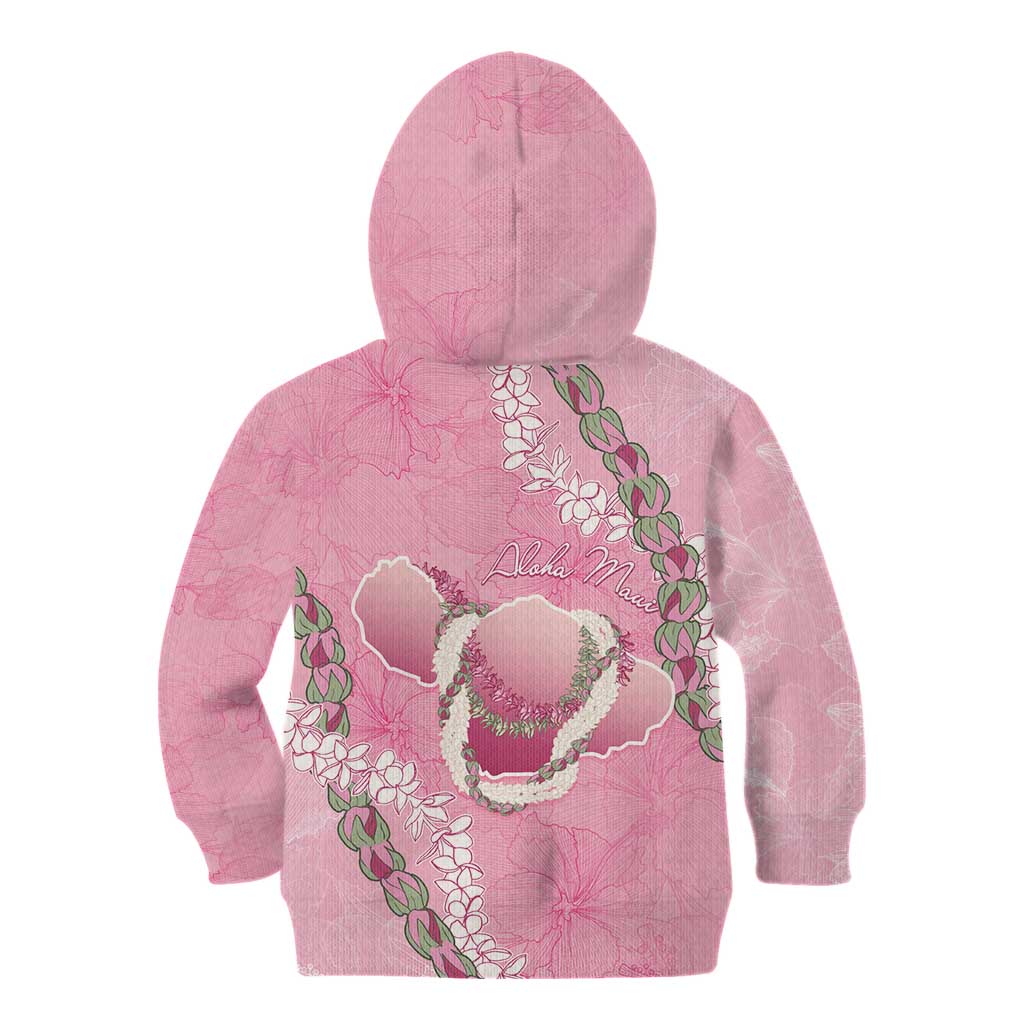 Hawaii Maui Island Flowers Lei Kid Hoodie Lokelani Rose Pink LT7 - Polynesian Pride
