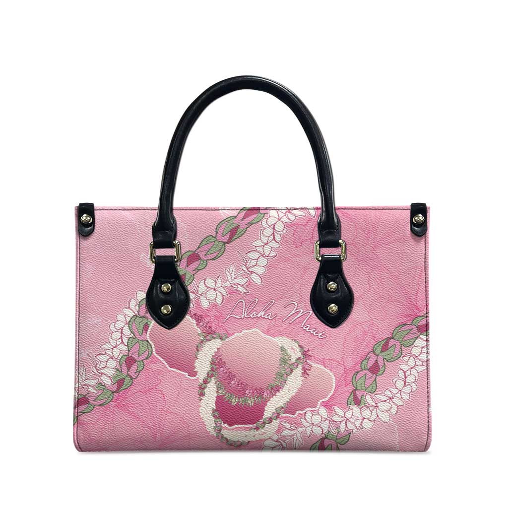 Hawaii Maui Island Flowers Lei Leather Bag Lokelani Rose Pink
