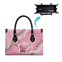 Hawaii Maui Island Flowers Lei Leather Bag Lokelani Rose Pink