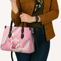 Hawaii Maui Island Flowers Lei Leather Bag Lokelani Rose Pink