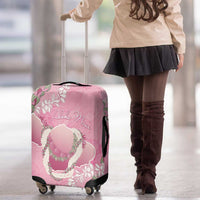 Hawaii Maui Island Flowers Lei Luggage Cover Lokelani Rose Pink LT7 - Polynesian Pride