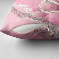 Hawaii Maui Island Flowers Lei Pillow Cover Lokelani Rose Pink