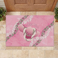 Hawaii Maui Island Flowers Lei Rubber Doormat Lokelani Rose Pink