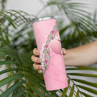 Hawaii Maui Island Flowers Lei Skinny Tumbler Lokelani Rose Pink
