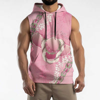 Hawaii Maui Island Flowers Lei Sleeveless Hoodie Lokelani Rose Pink LT7 - Polynesian Pride