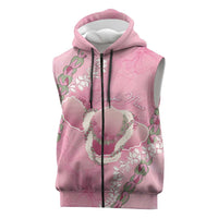 Hawaii Maui Island Flowers Lei Sleeveless Zip Hoodie Lokelani Rose Pink LT7 Pink - Polynesian Pride